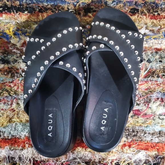 AQUA Krisa Studded Platform Slide Sandal - Picture 3 of 8